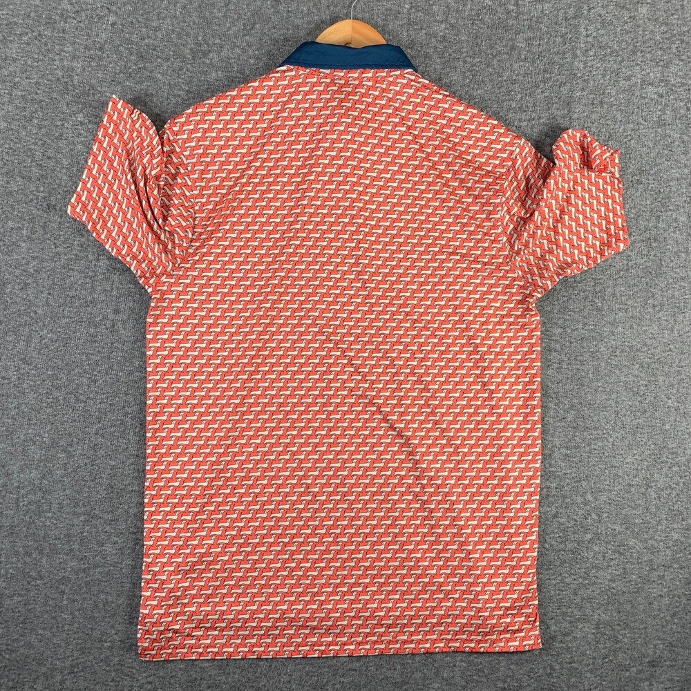 Breakfast Balls Polo Men Medium Dachshund AOP Performance Geometric Golf RSVLTS - Picture 4 of 9